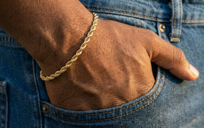 4MM Rope Bracelet in 18K Yellow Gold