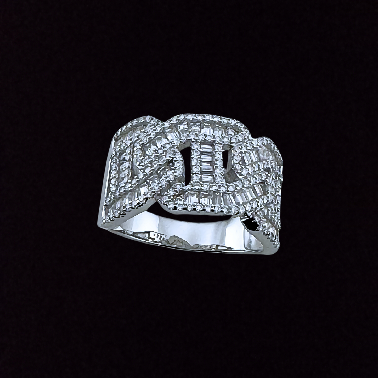 Moissanite Cuban Link/ Anchor Link Ring