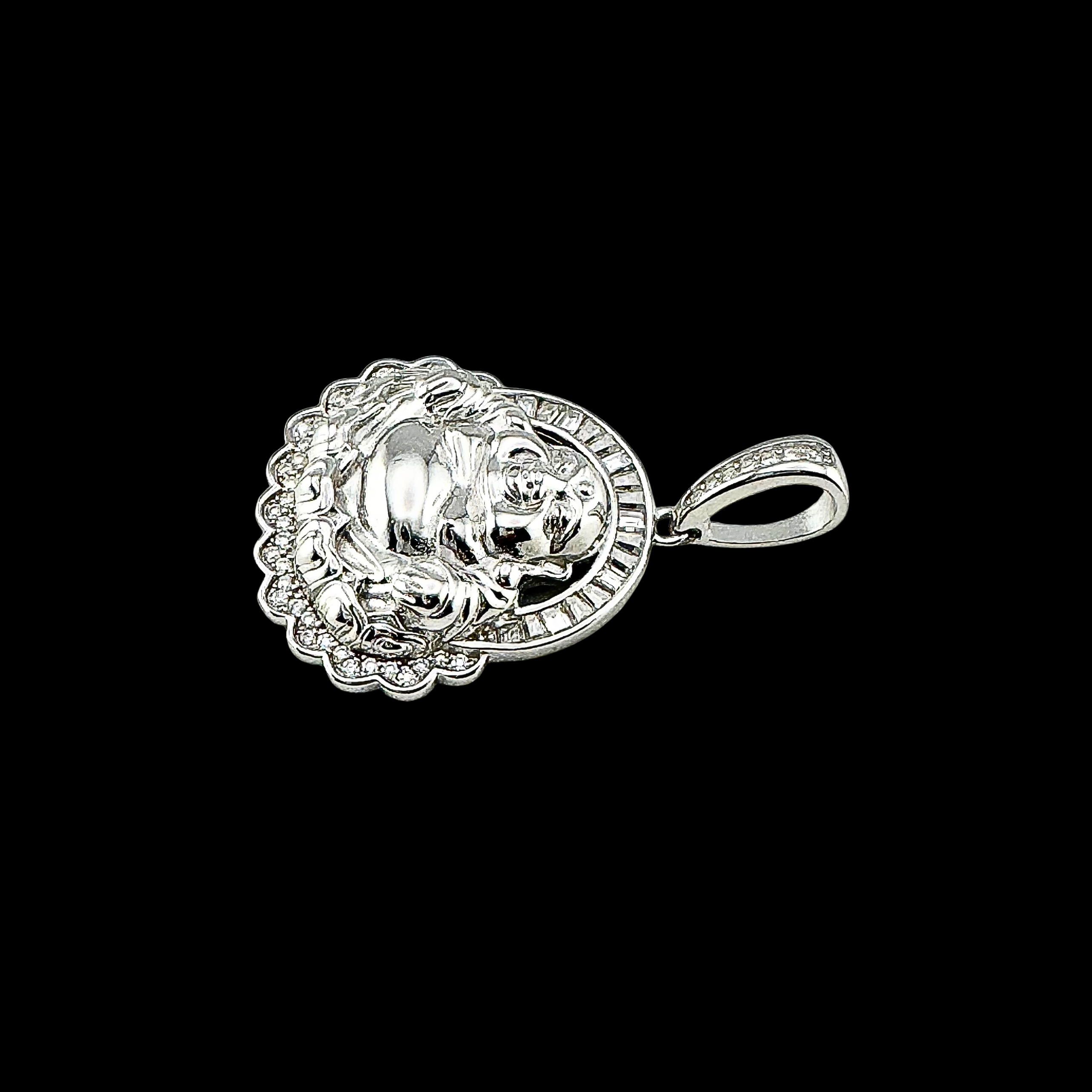 Moissanite in 925 Sterling Silver Buddha Pendant