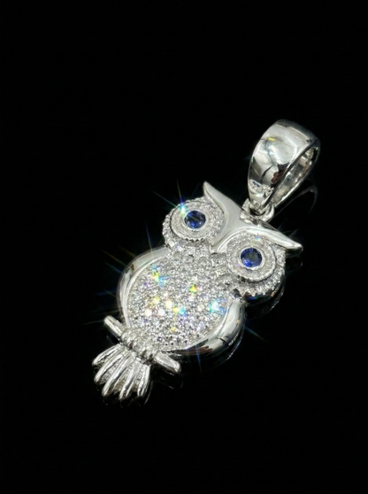 Moissanite Owl Pendant