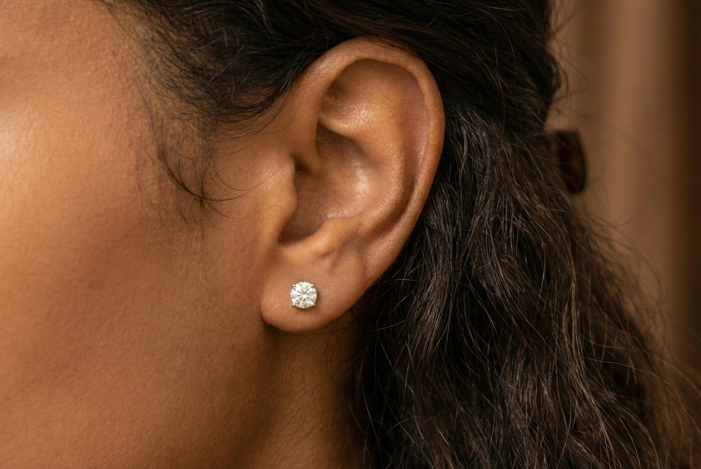 4MM (0.6Ct) Brilliant Cut Moissanite Stud Earrings
