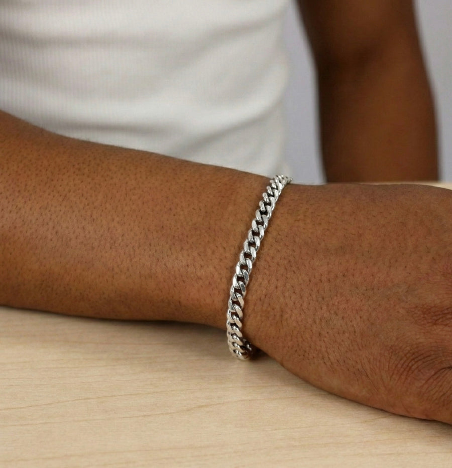 6MM Miami Cuban Bracelet In 18K White Gold