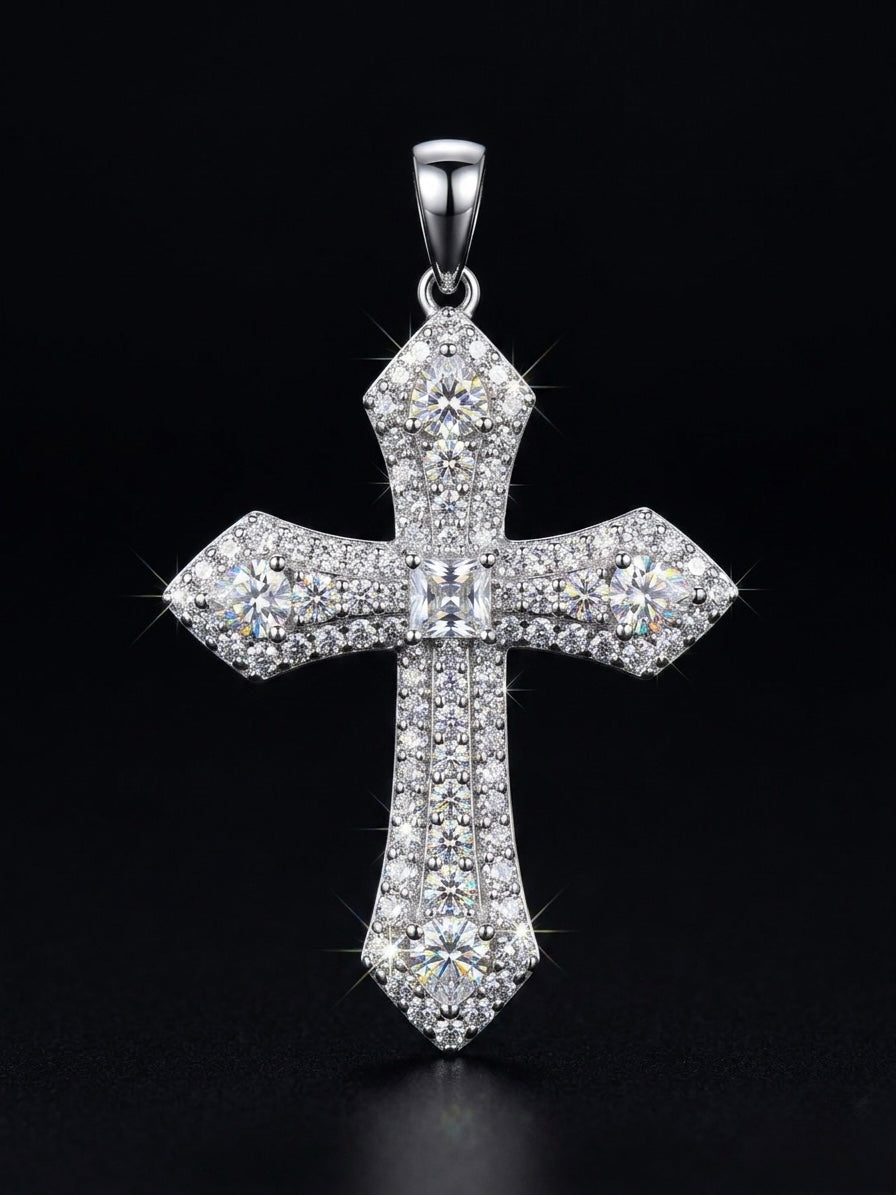 Moissanite Cross Pendant