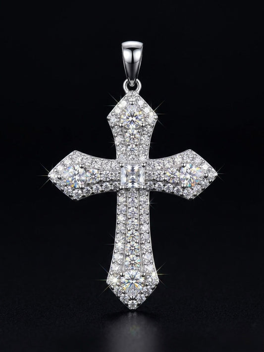 Moissanite Cross Pendant