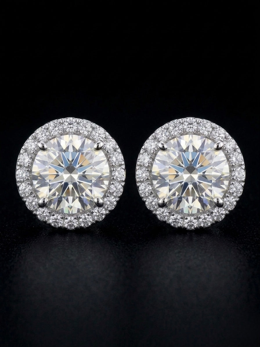 2.5 CT 7MM round Moissanite earrings