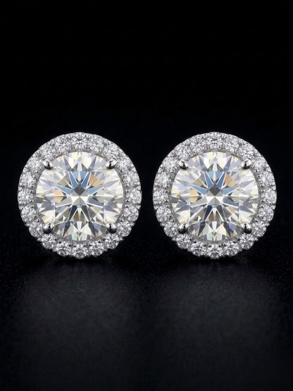 2.5 CT 7MM round Moissanite earrings