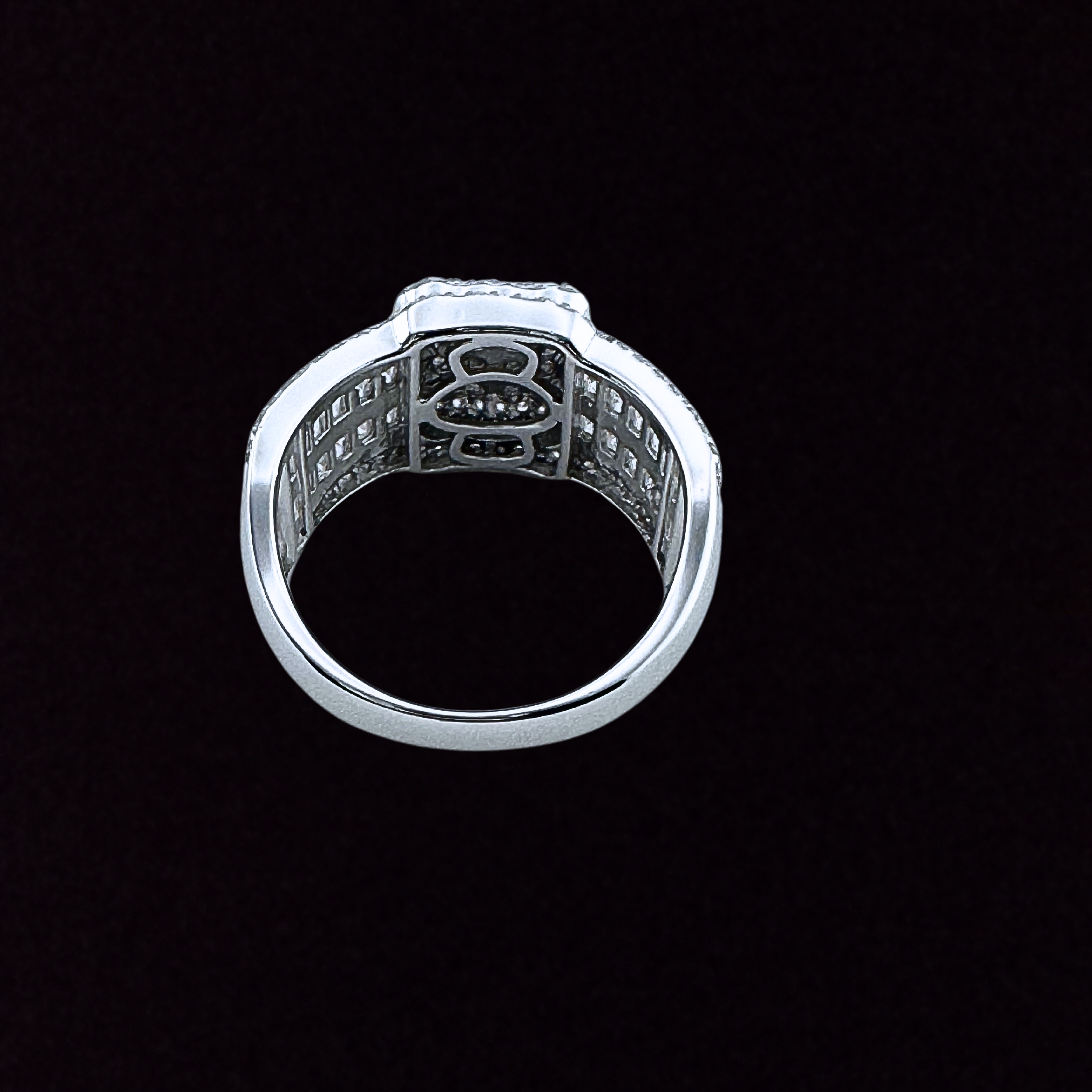Moissanite in 925 Sterling Square Silver Ring