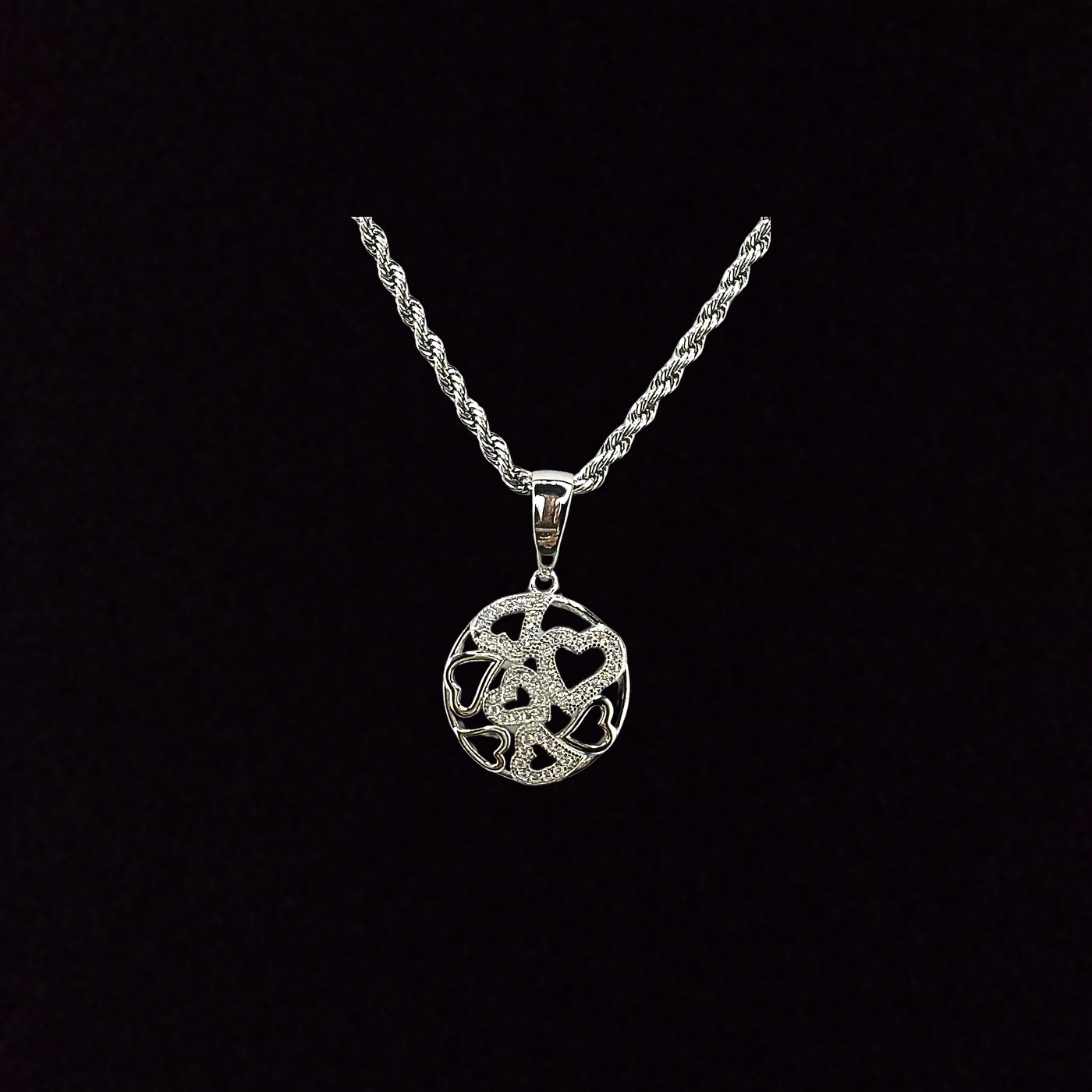 Moissanite in 925 Sterling Silver Heart Pendant