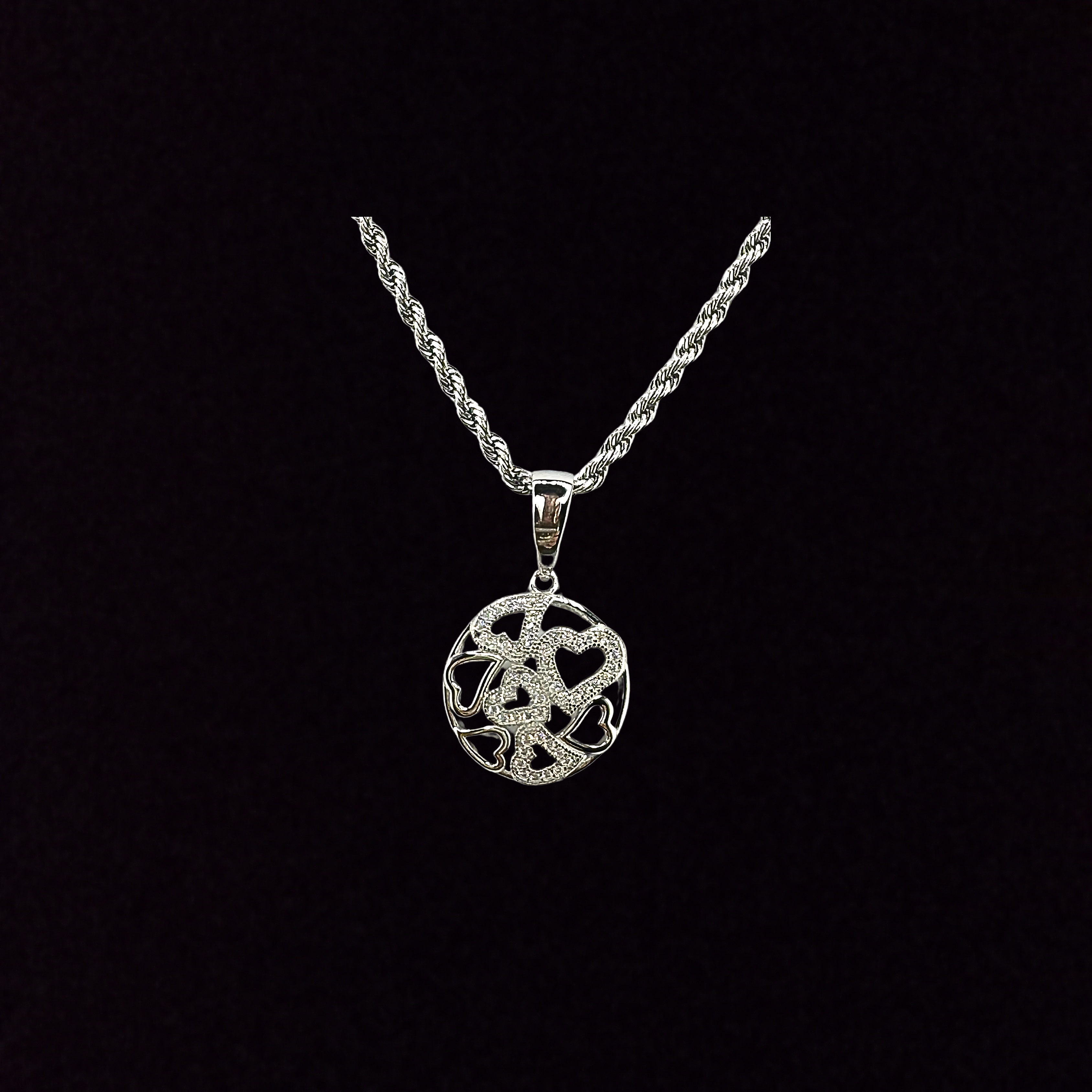 Moissanite in 925 Sterling Silver Heart Pendant