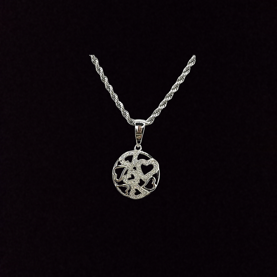 Moissanite in 925 Sterling Silver Heart Pendant