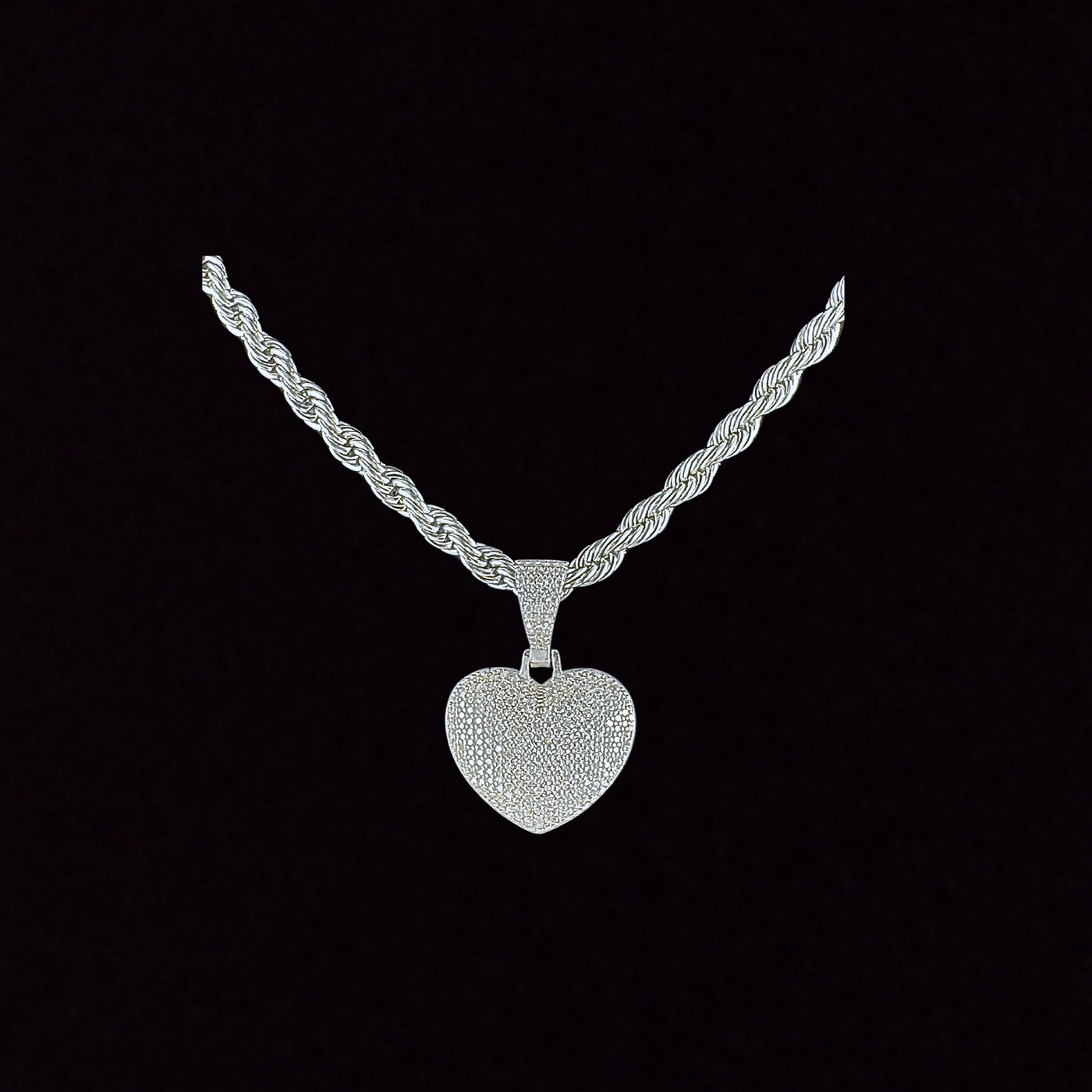 Moissanite in 925 Sterling Silver Heart Pendant
