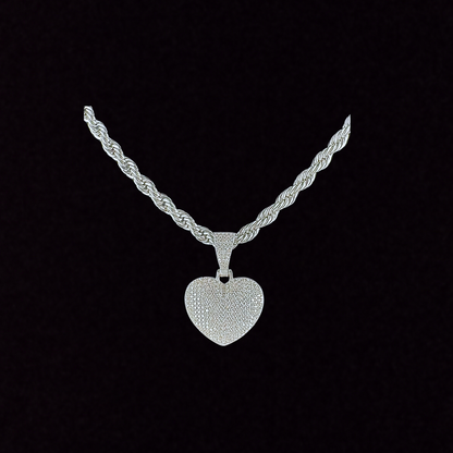 Iced Out Bubble Heart Moissanite Pendant