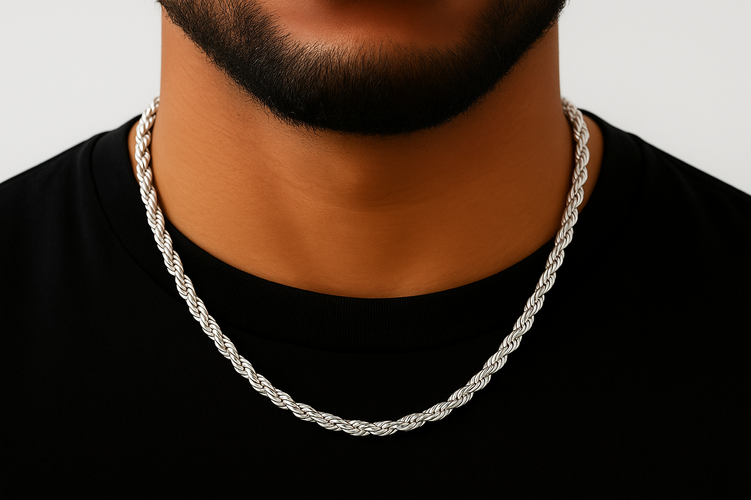 Rope Chain/Necklace In 18K White Gold