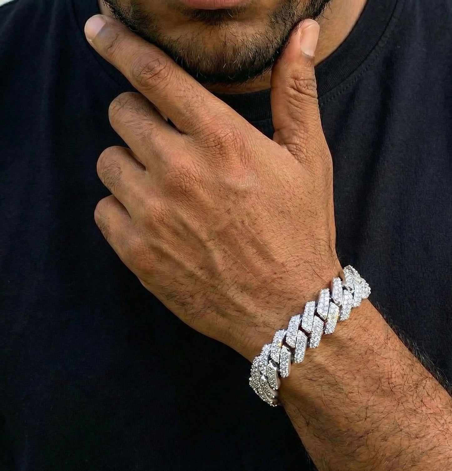 14MM Moissanite Diamond Cuban Bracelet