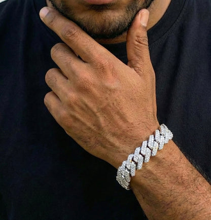 14MM Moissanite Diamond Cuban Bracelet