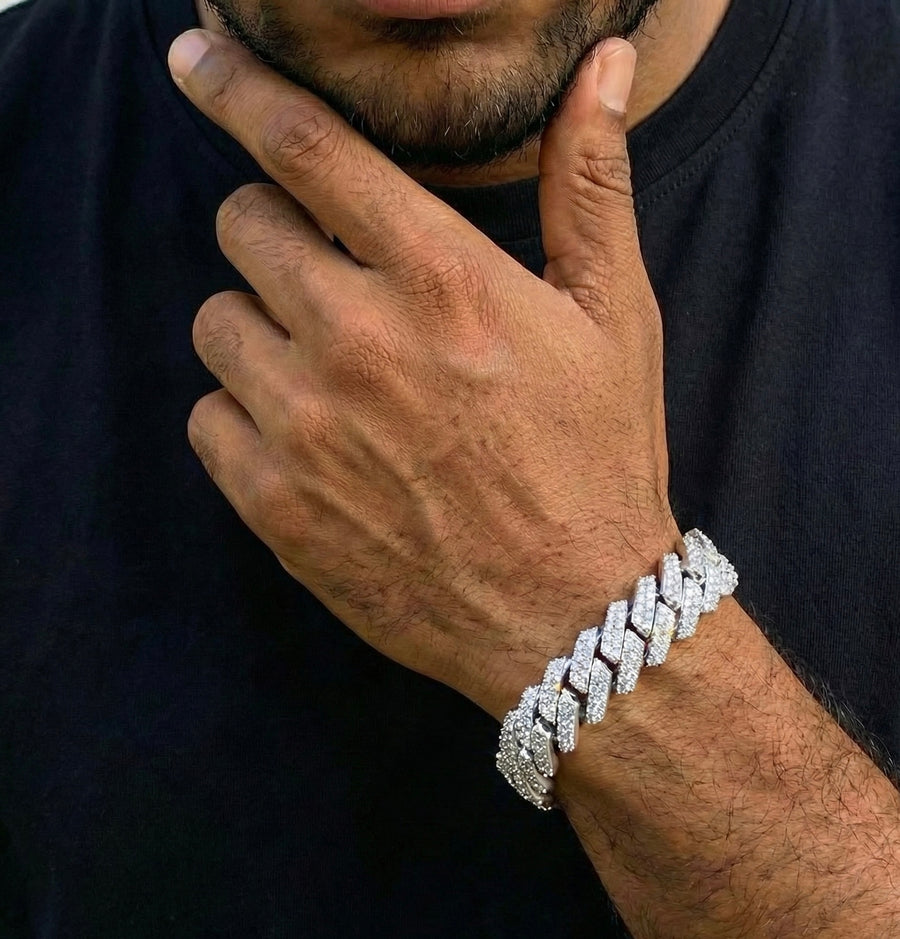 14MM Moissanite Diamond Cuban Bracelet
