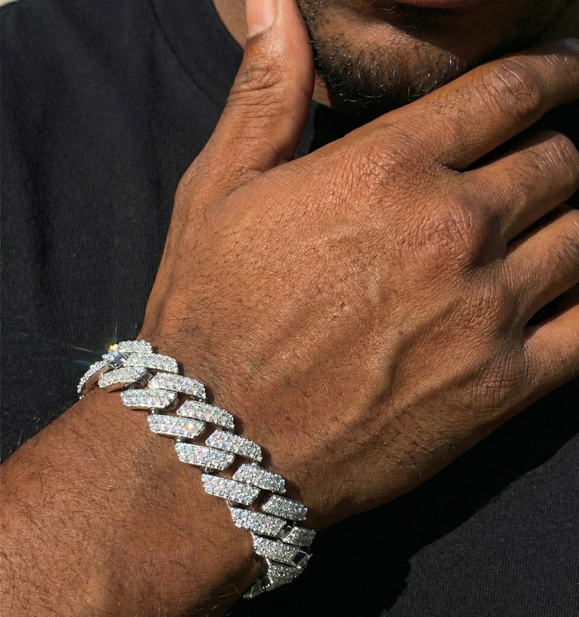 16mm Moissanite Diamond Cuban Bracelet