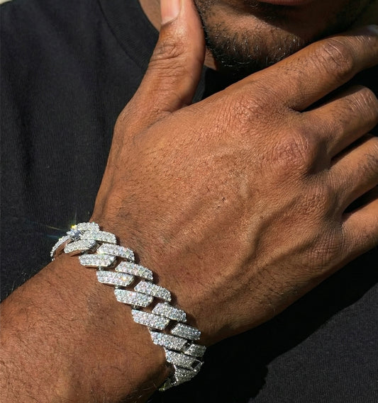 16mm Moissanite Diamond Cuban Bracelet