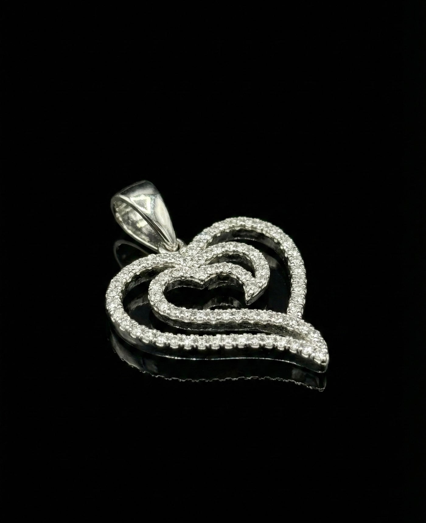 Interlocking Hearts Miossanite Pendant