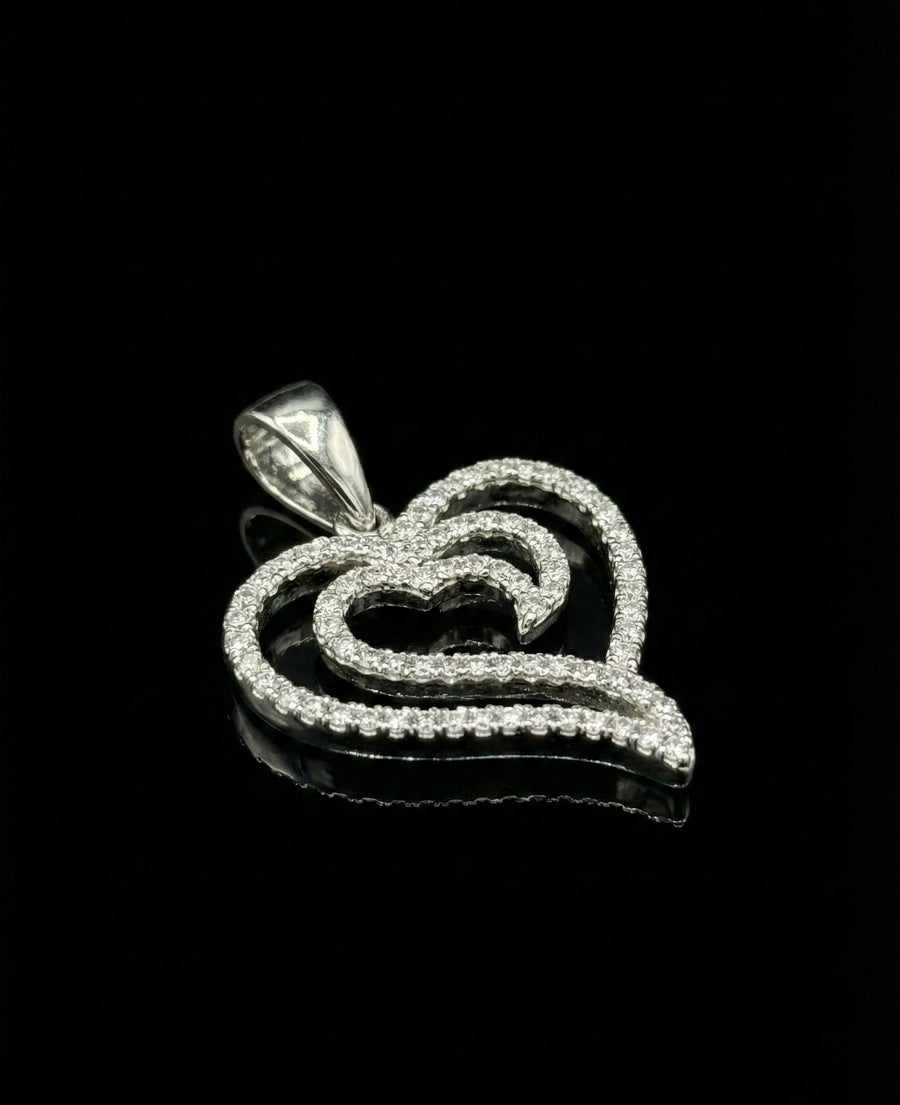 Interlocking Hearts Miossanite Pendant