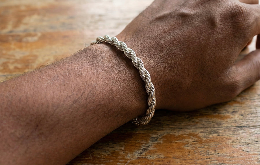 5mm Rope Bracelet In 18K White Gold