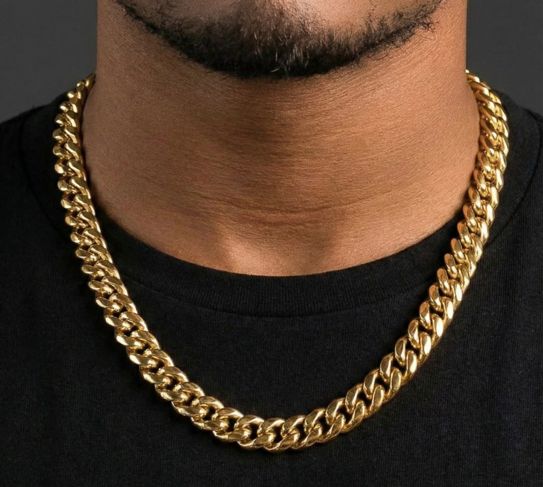 12MM Miami Cuban Chain In 18K Yellow Gold