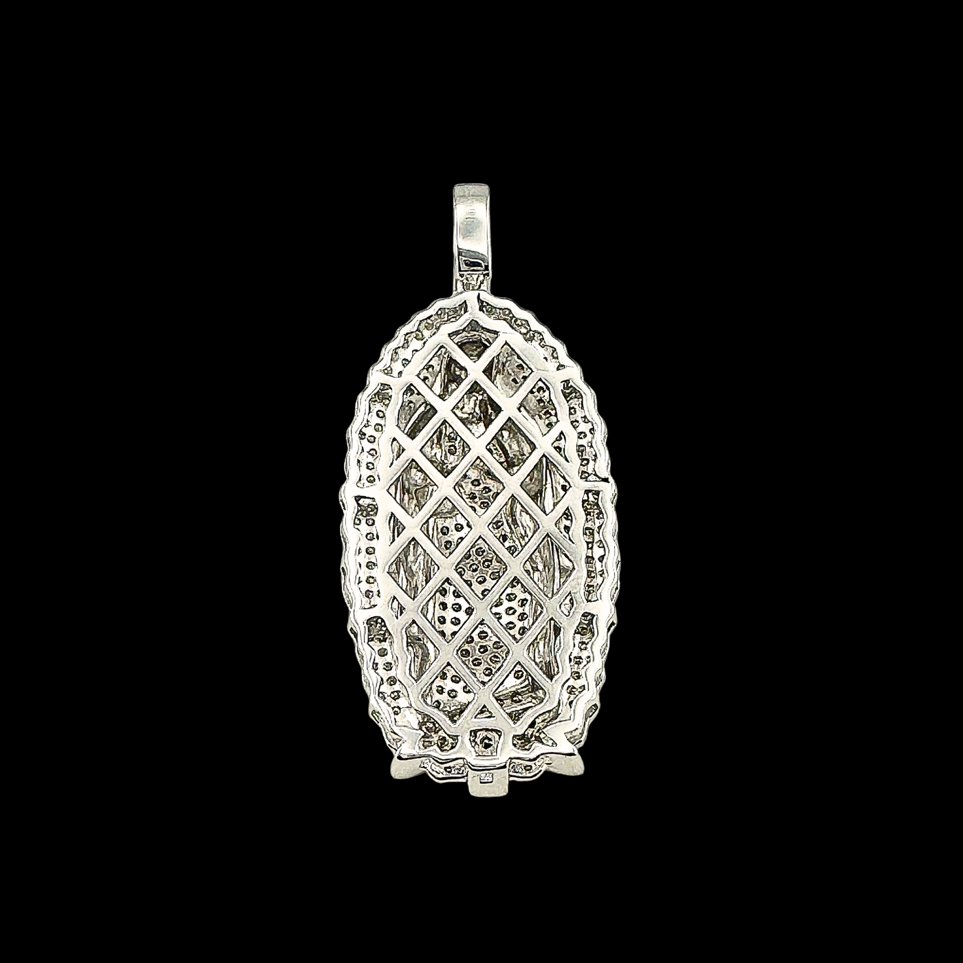 Moissanite in 925 Sterling Silver Virgin Mary Our Lady of Guadalupe Pendant