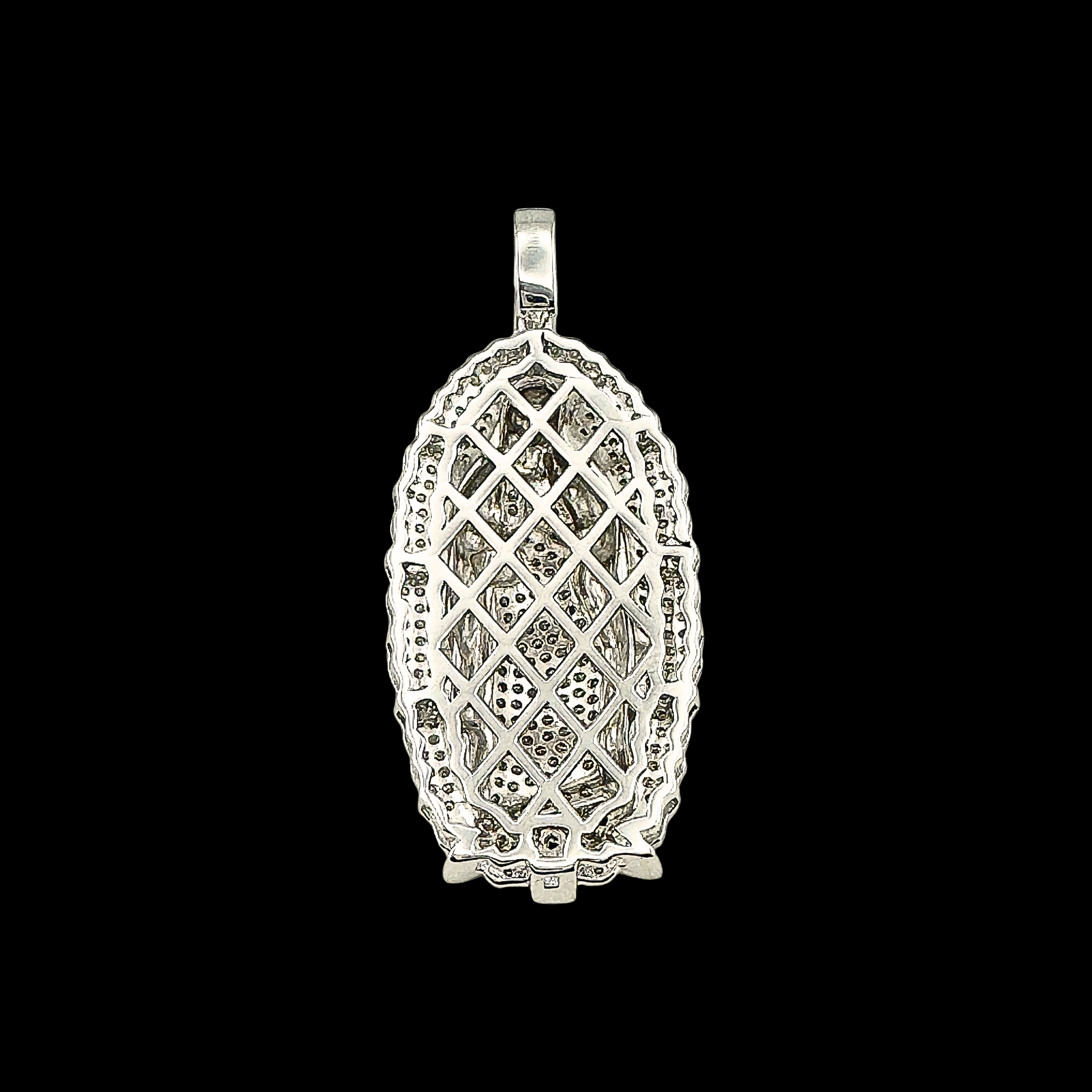 Moissanite in 925 Sterling Silver Virgin Mary Our Lady of Guadalupe Pendant