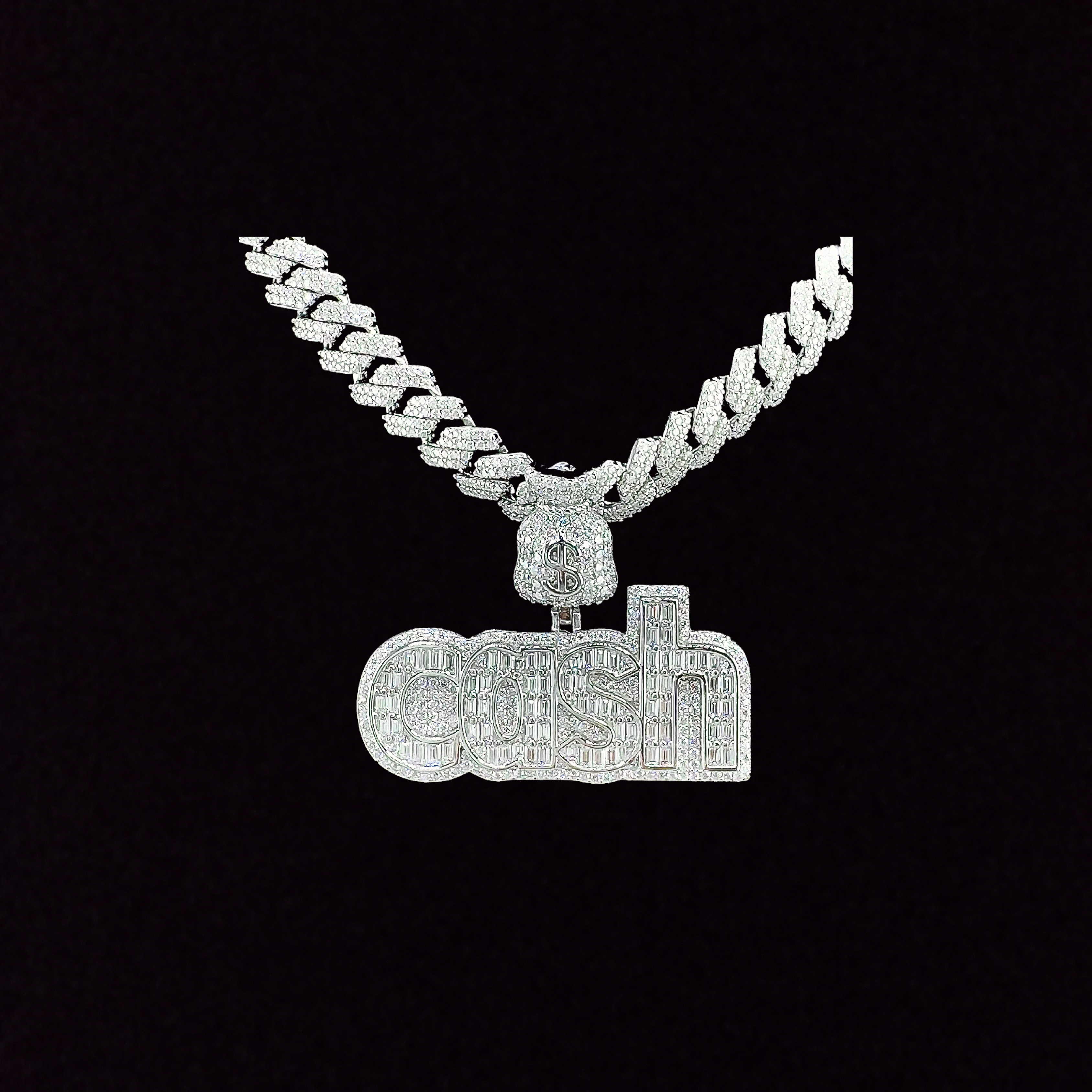 Moissanite in 925 Sterling Silver cash Pendant