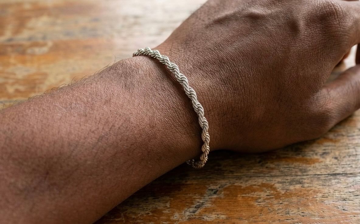 4mm Rope Bracelet In 18K White Gold