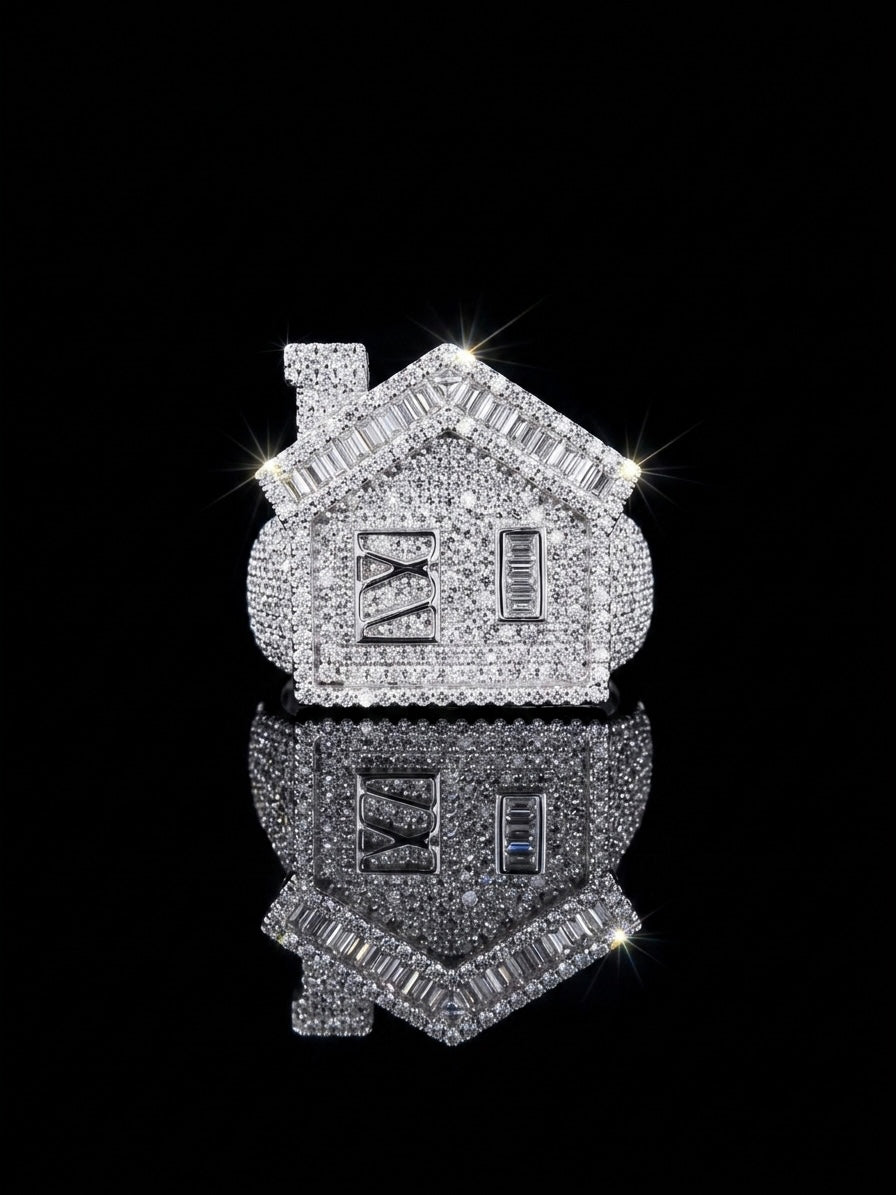 Moissanite Trap House Ring