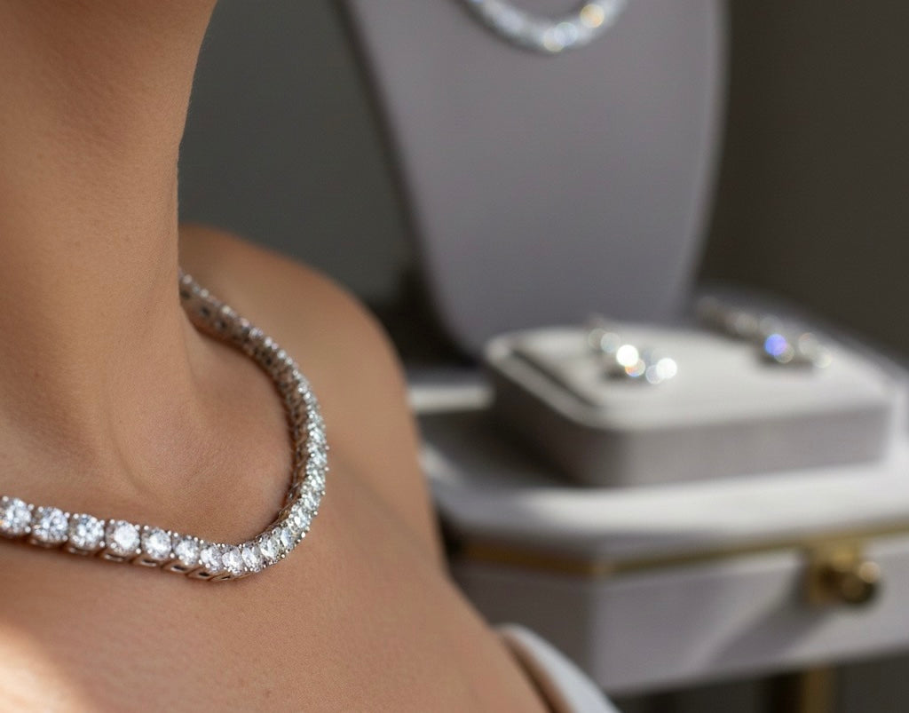 4MM Moissanite Diamond Tennis Necklace