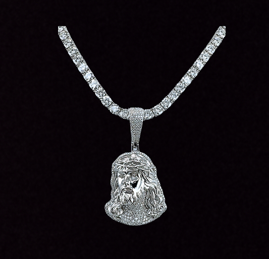 Moissanite Jesus Head Pendant