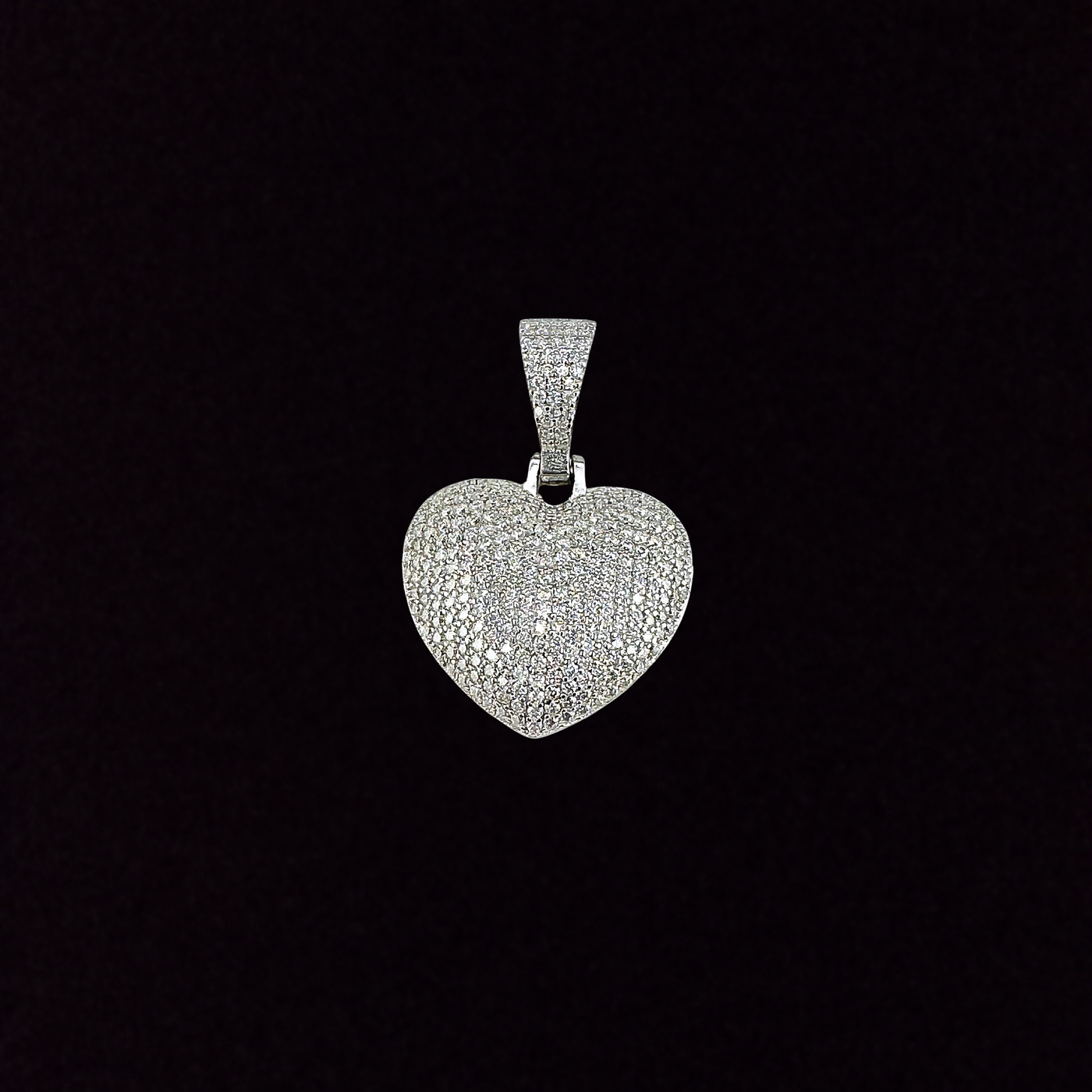 Moissanite in 925 Sterling Silver Heart Pendant