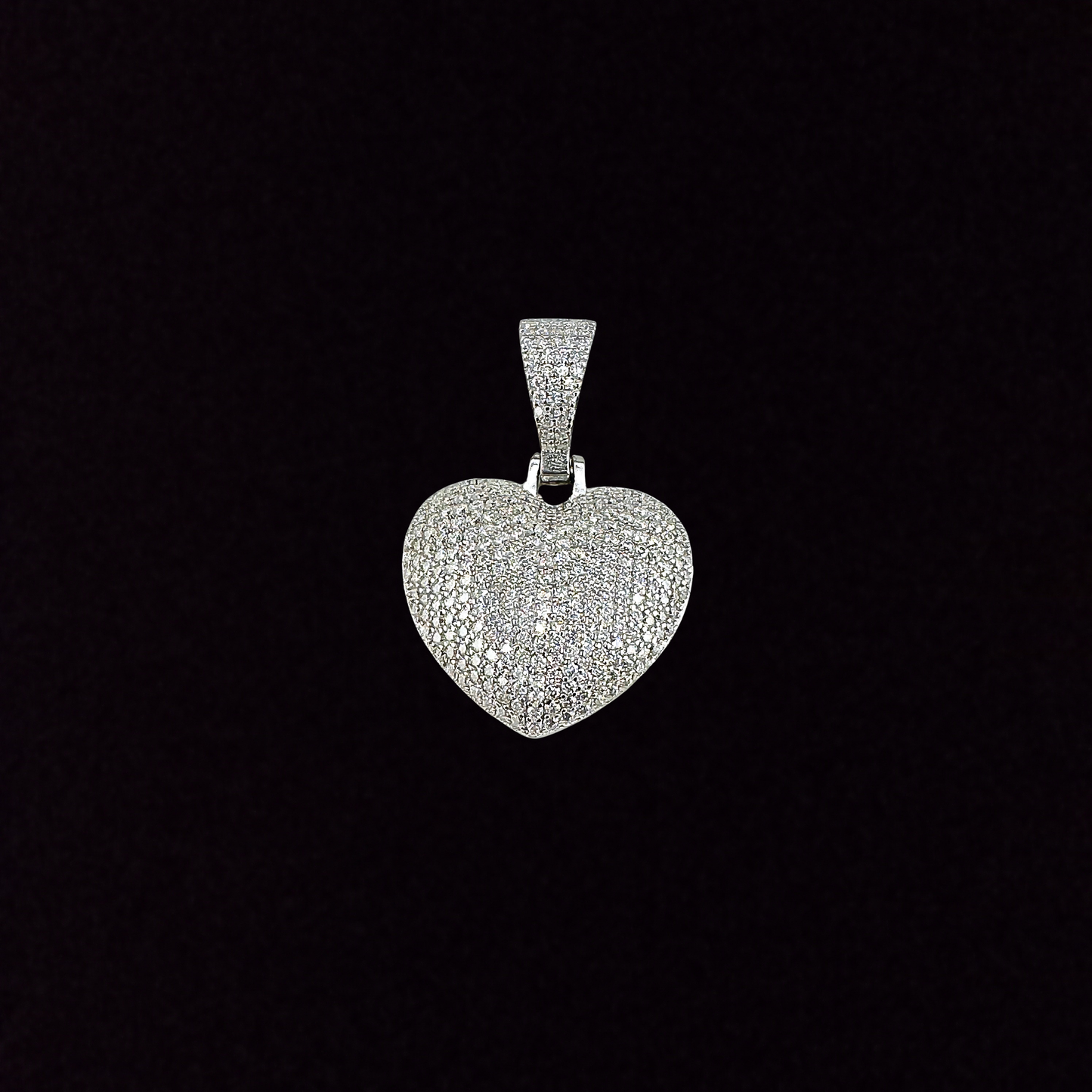 Iced Out Bubble Heart Moissanite Pendant
