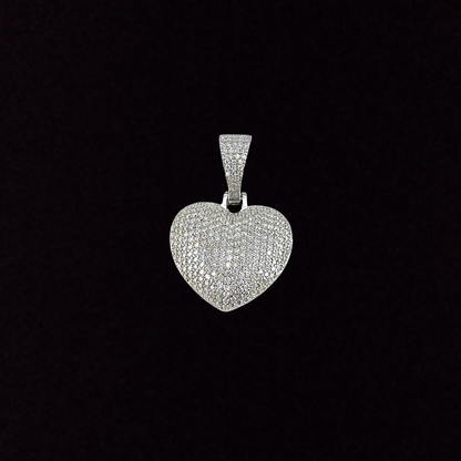 Iced Out Bubble Heart Moissanite Pendant