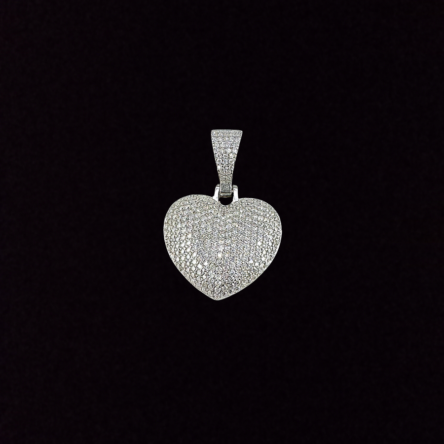 Moissanite in 925 Sterling Silver Heart Pendant