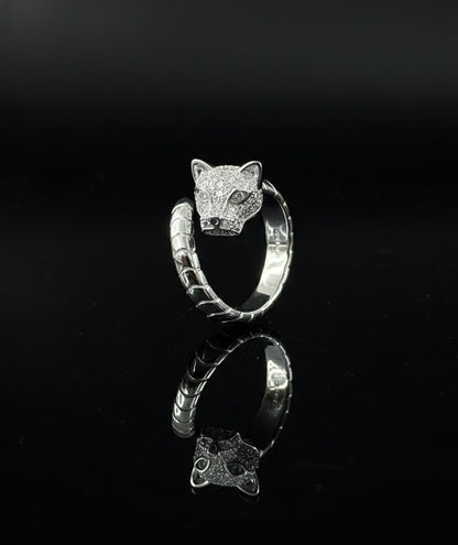 Adjustable Moissnite Panther Ring