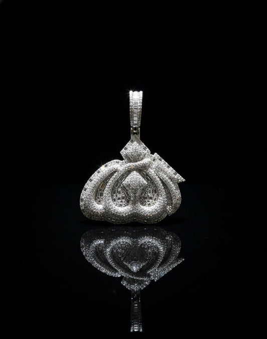 Moissanite Emerald Cut Allah Pendant