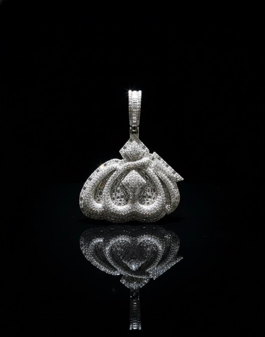 Moissanite Emerald Cut Allah Pendant