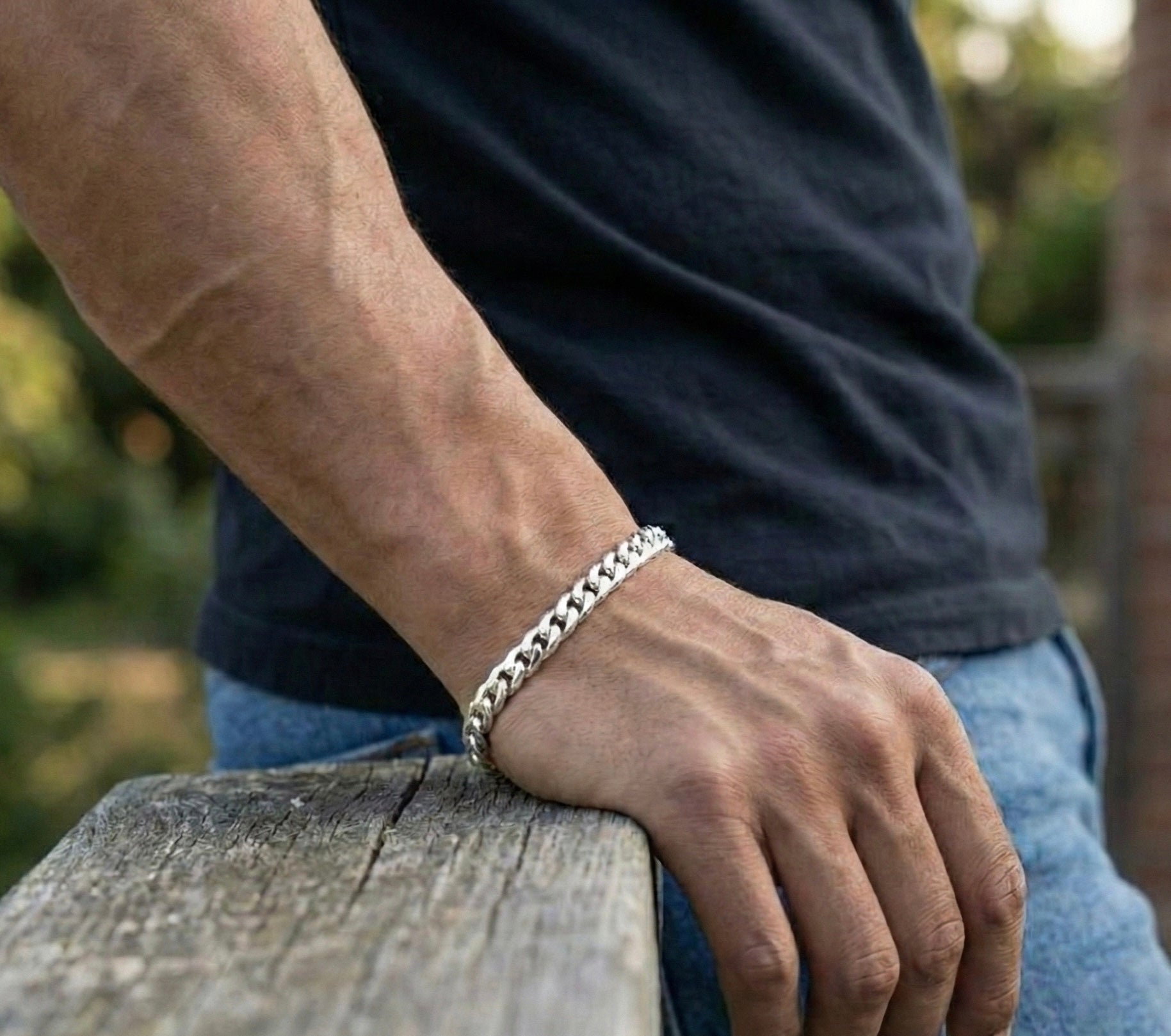 8MM Miami Cuban Bracelet In 18K White Gold