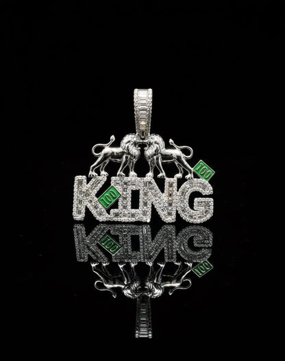 Baguette Lions And King Moissanite Pendant