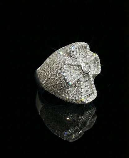 Iced Out Baguette Cross Moissanite Ring