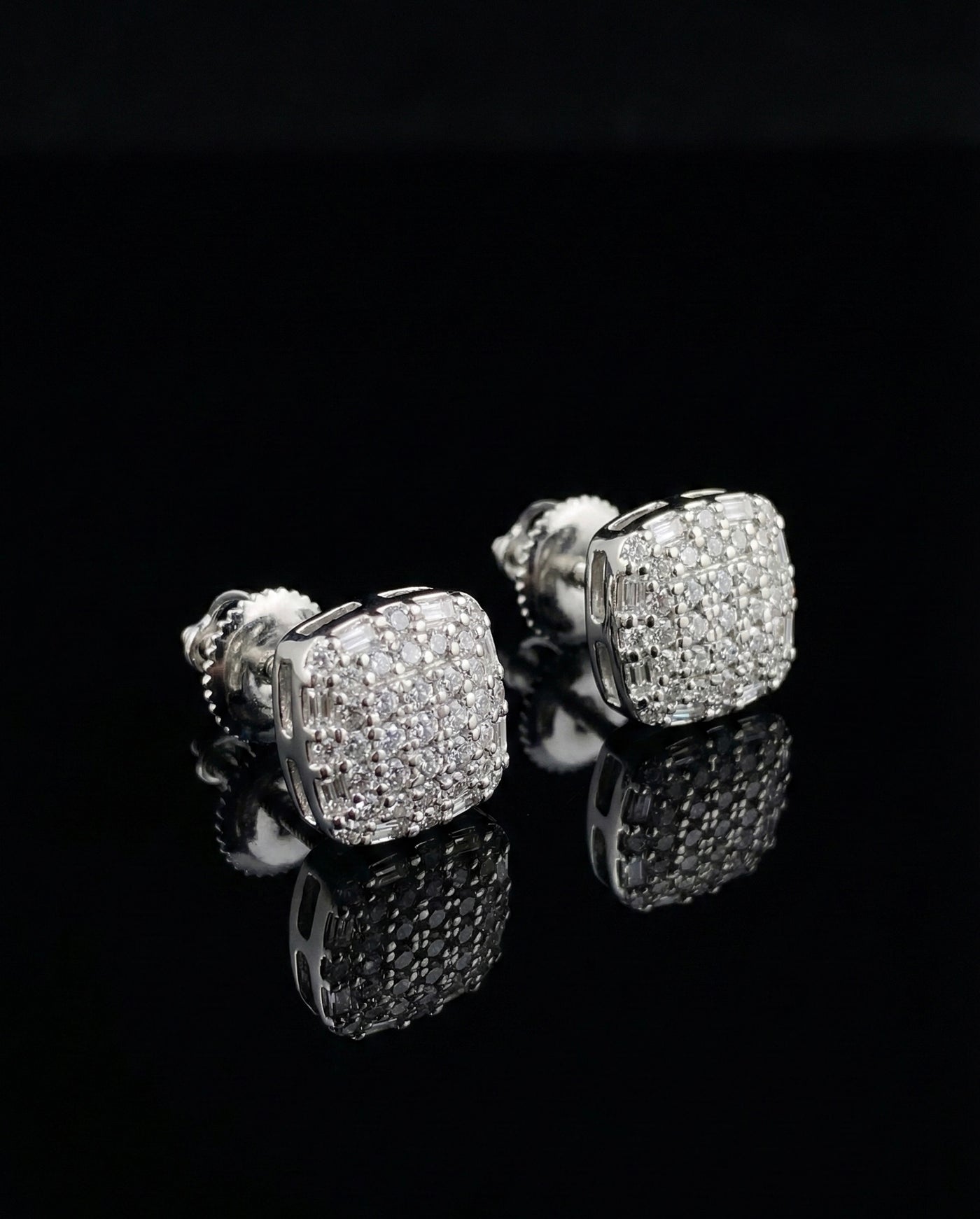 Iced Cushion-Cut Moissanite Earrings