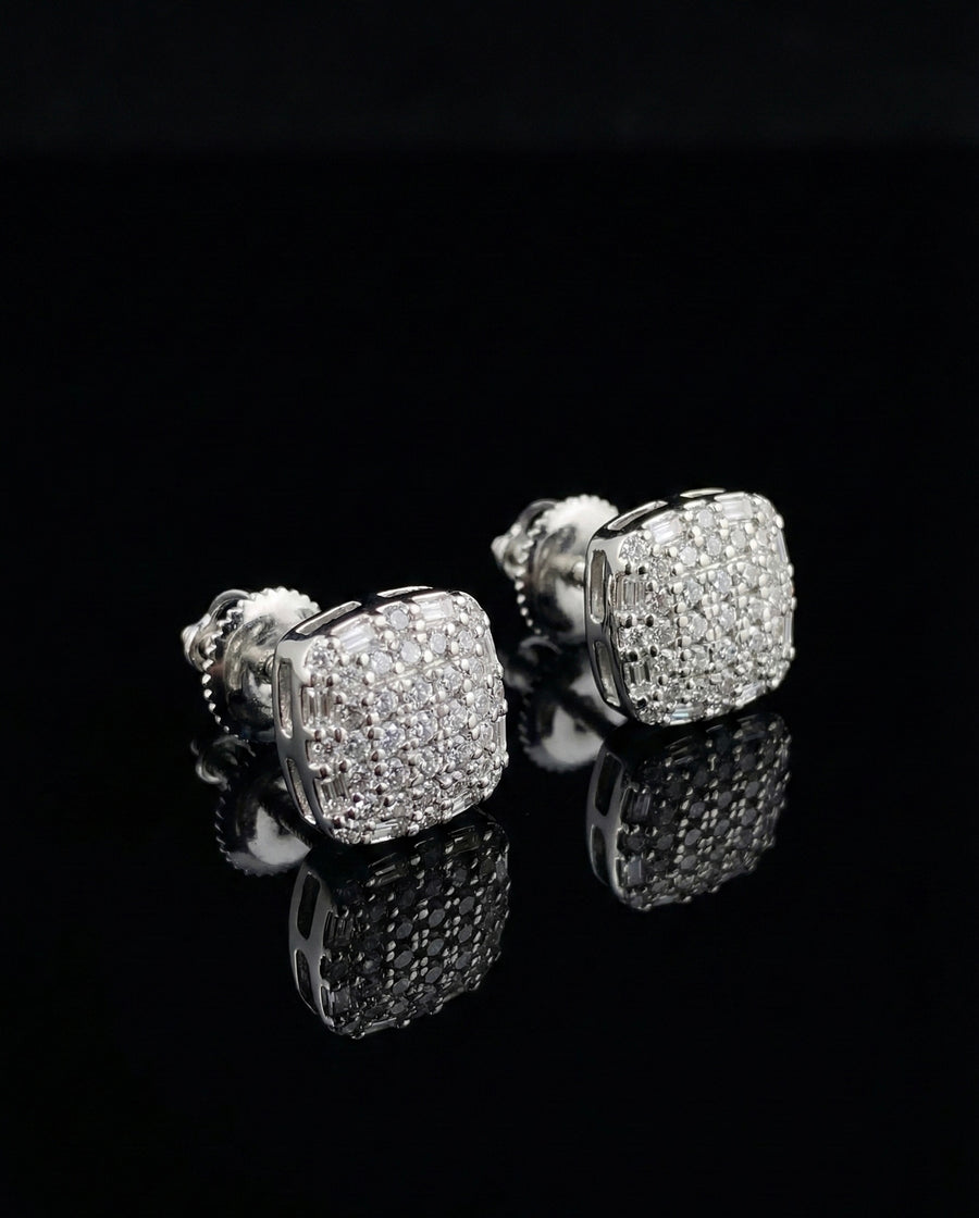 Iced Cushion-Cut Moissanite Earrings