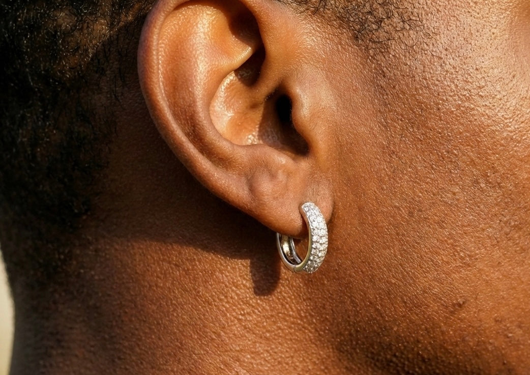 Curved Moissanite Hoop Earrings