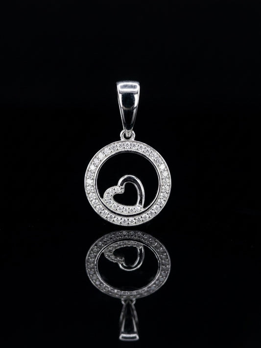 Circle Heart Moissanite Pendant