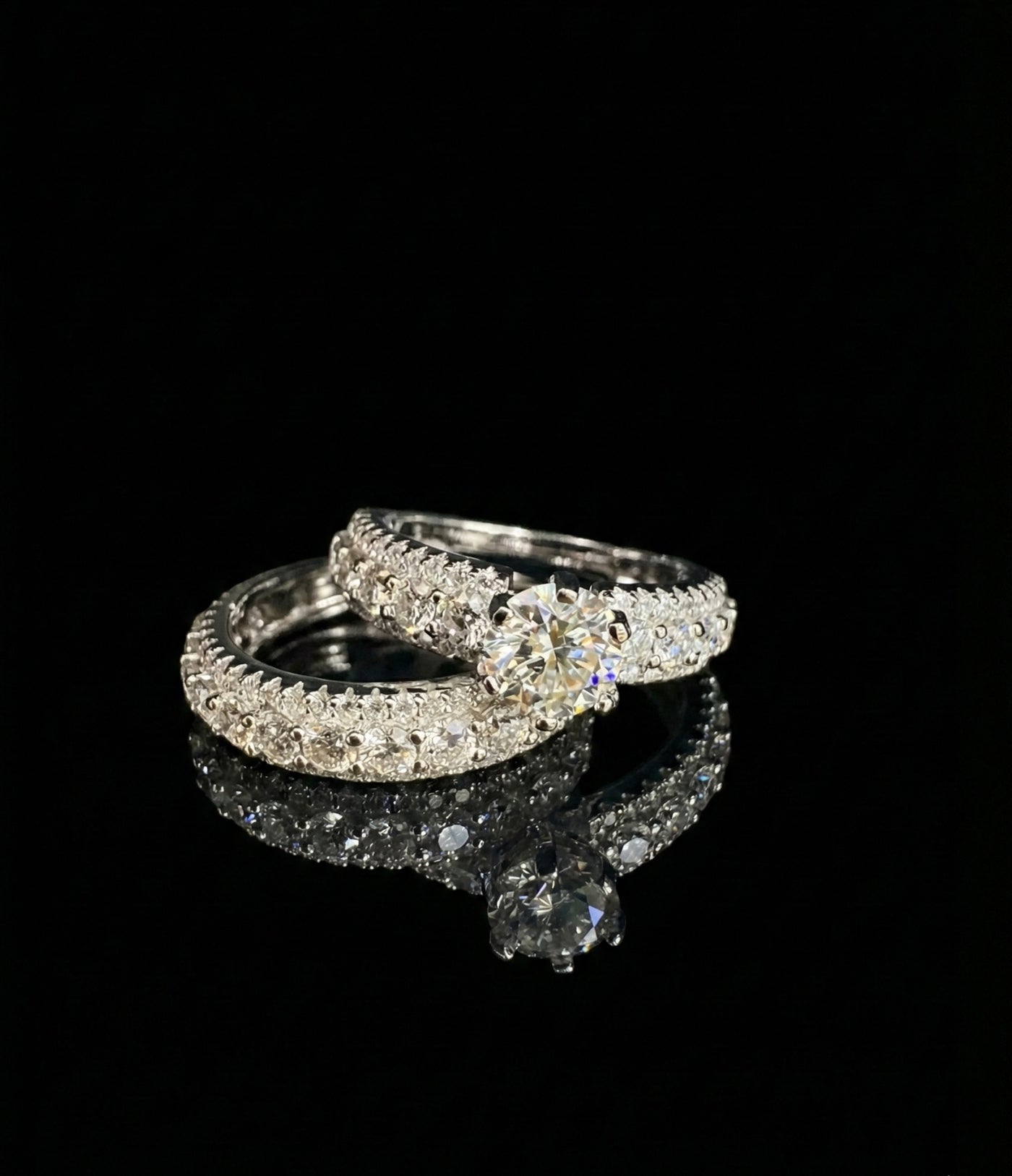 1.5Ct Moissanite Wedding/promise Ring Set