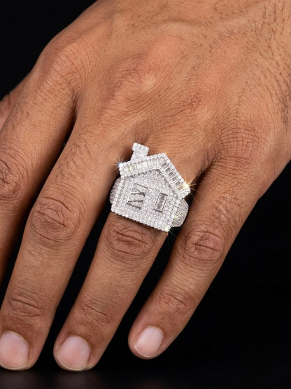 Moissanite Trap House Ring