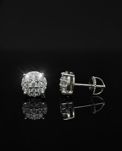 Stacked Round And Princess Cut Moissanite Earrings